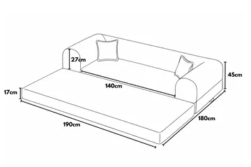 Pento 3-sits Bäddsoffa - Möbler - Vardagsrum - Bäddsoffor