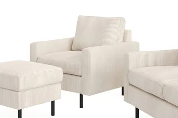 Peppe Soffgrupp 3-sits Soffa + Fåtölj + Fotpall i Manchester - Beige - Möbler - Vardagsrum - Soffgrupper