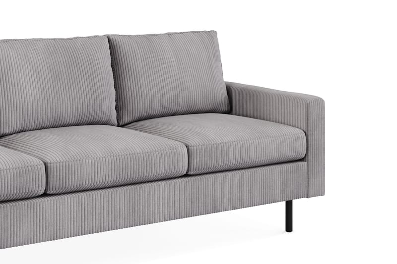 Peppe Soffgrupp 3-sits Soffa + Fåtölj + Fotpall i Manchester - Grå - Möbler - Vardagsrum - Soffgrupper