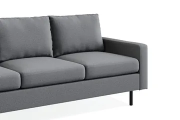 Peppe Soffgrupp 3-sits Soffa + Fåtölj + Fotpall i Tyg - Ljusgrå - Möbler - Vardagsrum - Soffgrupper