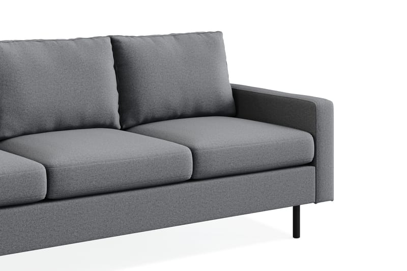 Peppe Soffgrupp 3-sits Soffa + Fåtölj + Fotpall i Tyg - Ljusgrå - Möbler - Vardagsrum - Soffgrupper