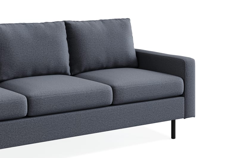 Peppe Soffgrupp 3-sits Soffa + Fåtölj + Fotpall i Tyg - Mörkgrå - Möbler - Vardagsrum - Soffgrupper