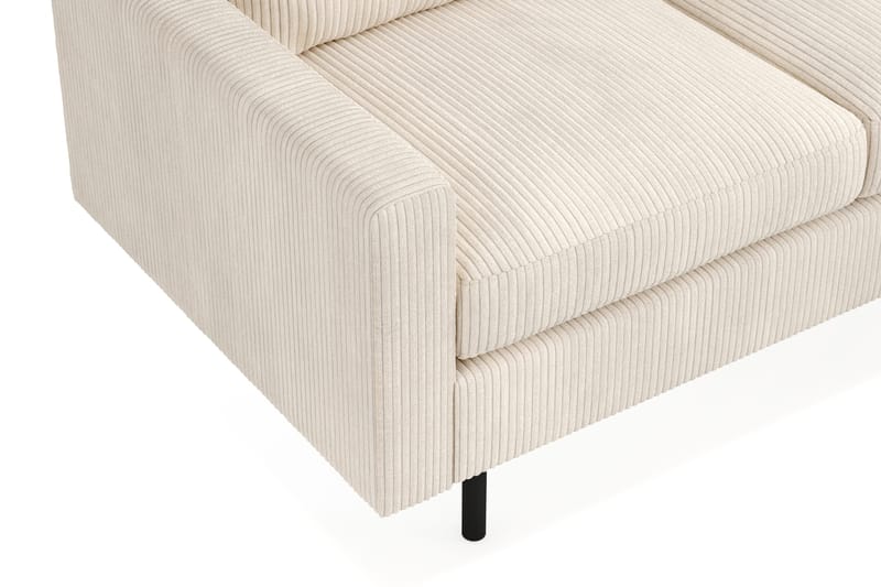 Peppe Soffgrupp 3-sits Vändbar L-formad Divansoffa + Fåtölj + Fotpall i Manchester - Beige - Möbler - Vardagsrum - Soffgrupper