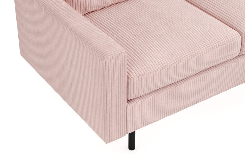 Peppe Soffgrupp 3-sits Vändbar L-formad Divansoffa + Fåtölj + Fotpall i Manchester - Rosa - Möbler - Vardagsrum - Soffgrupper