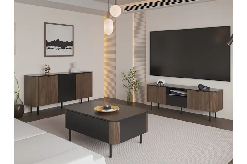 Pollena Möbelset För Vardagsrum - Brun - Möbler - Vardagsrum - Möbelset för vardagsrum