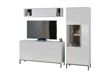 Querty Vardagsrumsset LED-belysning 4 Delar Vit LED - Vit - Möbler - Vardagsrum - Möbelset för vardagsrum