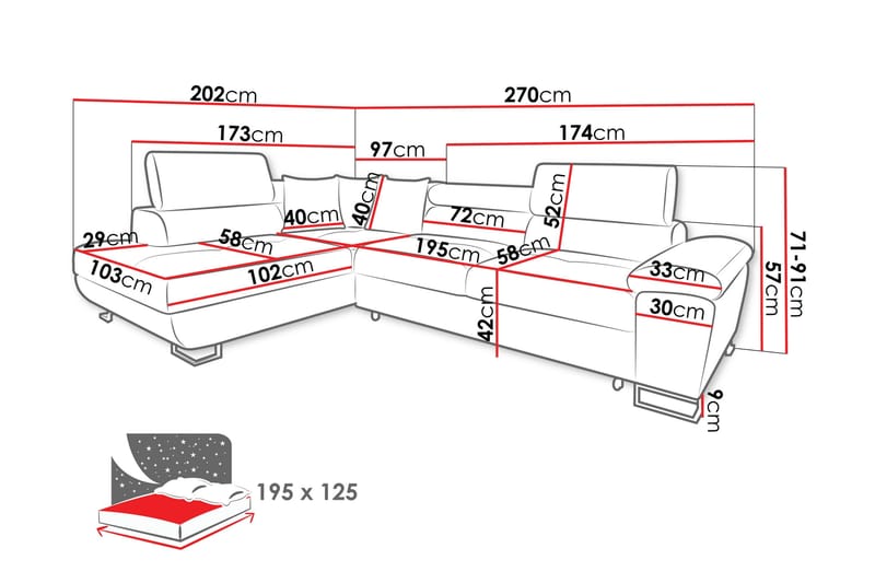 Reginia Bäddsoffa m. Schäslong 3-sits - Grön - Möbler - Vardagsrum - Bäddsoffor