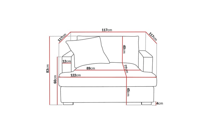Rossita lyx Extra djup Fåtölj - Beige Chenille - Möbler - Vardagsrum - Fåtöljer