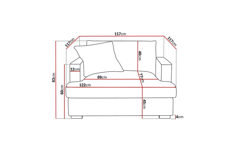 Rossita lyx Extra djup Fåtölj - Beige Chenille - Möbler - Vardagsrum - Fåtöljer