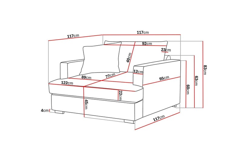 Rossita lyx Extra djup Fåtölj - Beige Tyg - Möbler - Vardagsrum - Fåtöljer