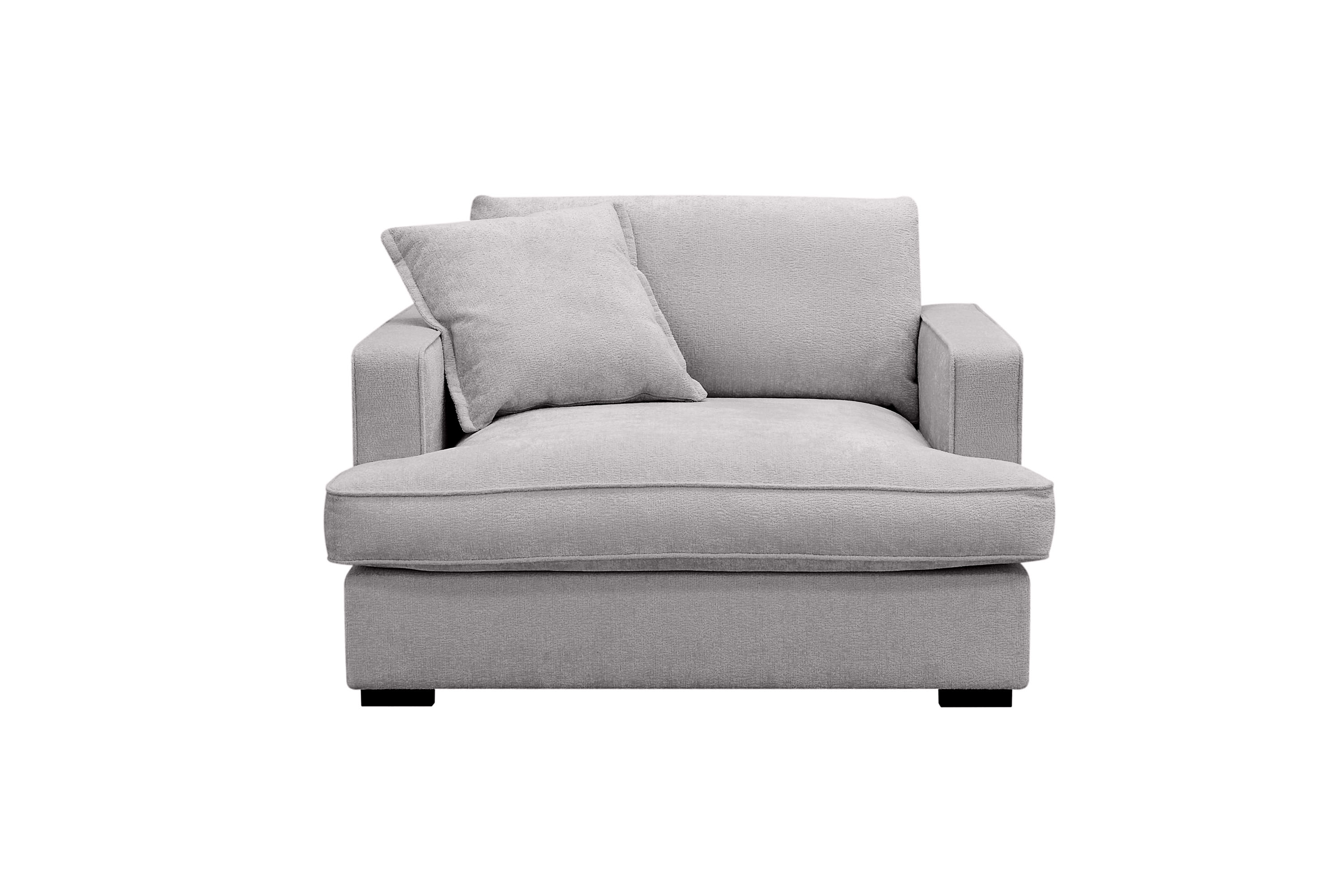 rossita lyx extra djup fåtölj - grå chenille