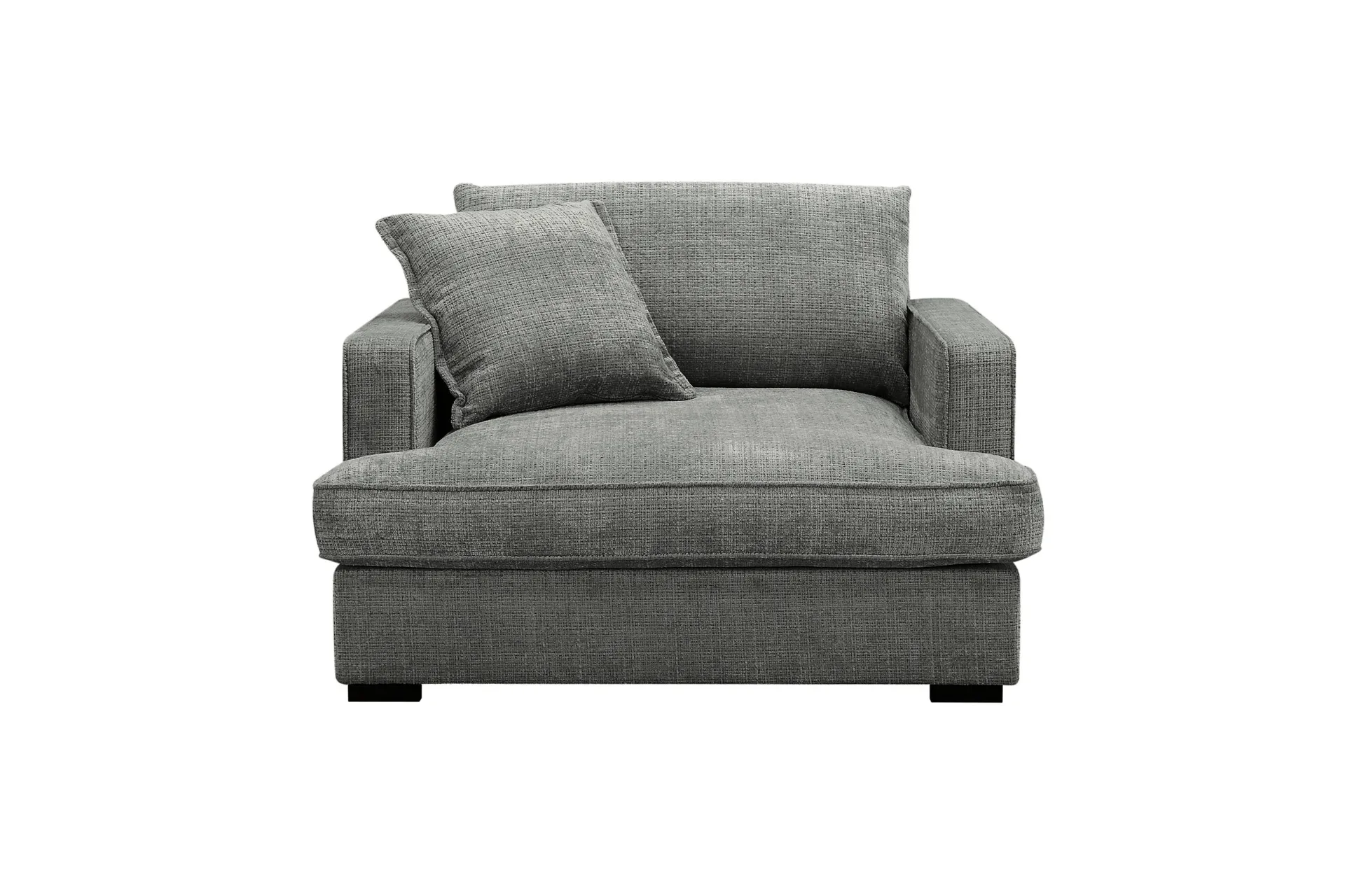 rossita lyx extra djup fåtölj - grå chenille