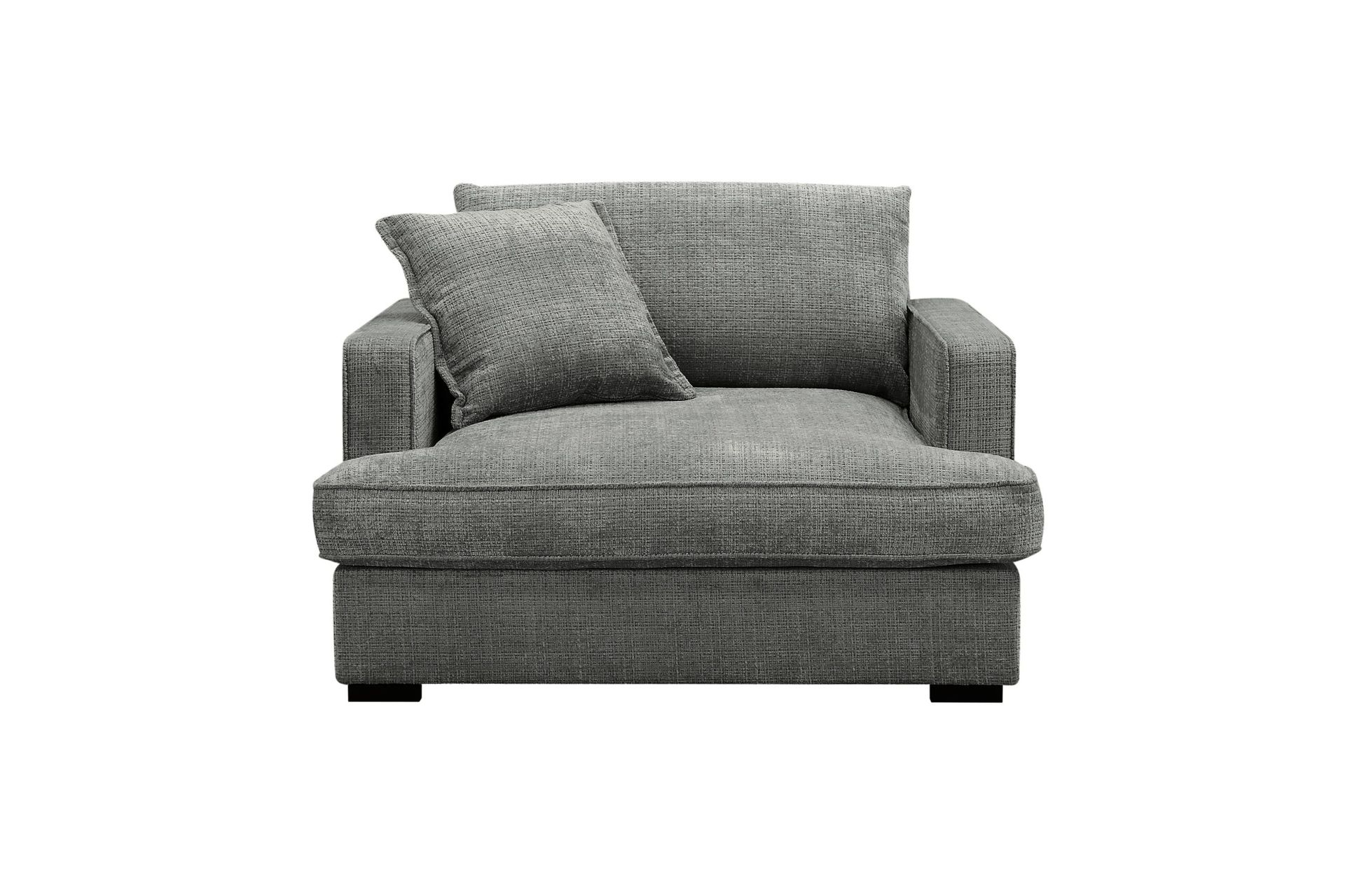 rossita lyx extra djup fåtölj - grå chenille