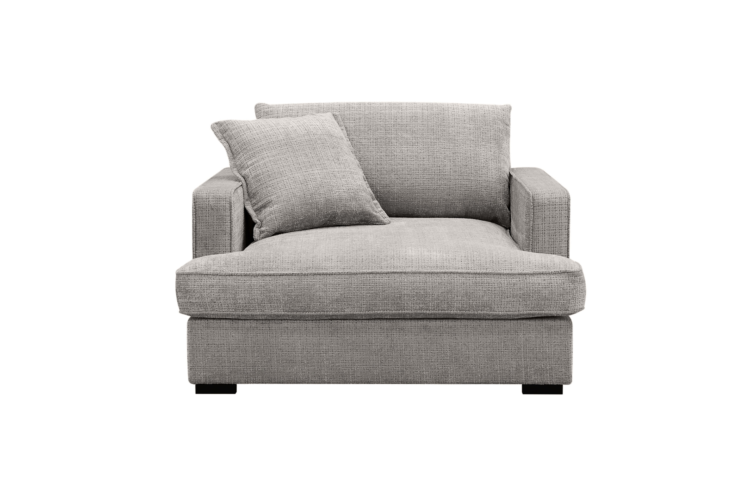 rossita lyx extra djup fåtölj - ljusgrå chenille