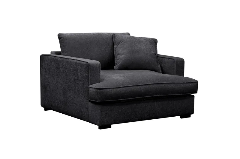 Rossita lyx Extra djup Fåtölj - Svart Chenille - Möbler - Vardagsrum - Fåtöljer