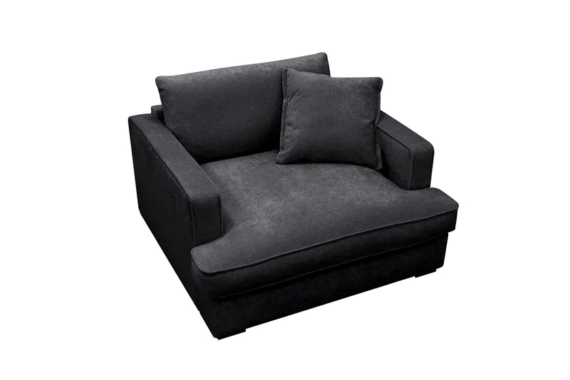 Rossita lyx Extra djup Fåtölj - Svart Chenille - Möbler - Vardagsrum - Fåtöljer