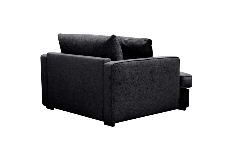 Rossita lyx Extra djup Fåtölj - Svart Chenille - Möbler - Vardagsrum - Fåtöljer