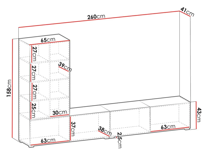 Rylar Tv-Enhet 260 cm - Möbler - Vardagsrum - Möbelset för vardagsrum