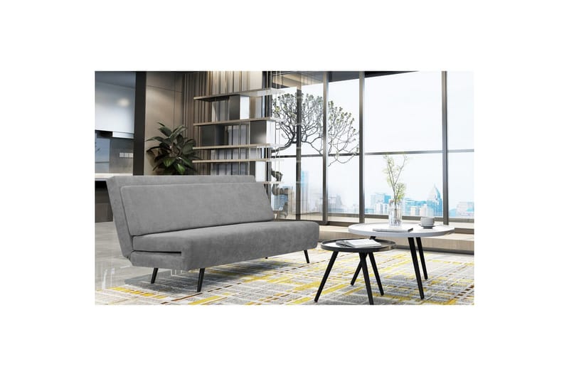 Sängsoffa Mallory Antracit, Linnetyg/Metall/Trä - Antracit, Linnetyg/Metall/Trä - Möbler - Vardagsrum - Bäddsoffor
