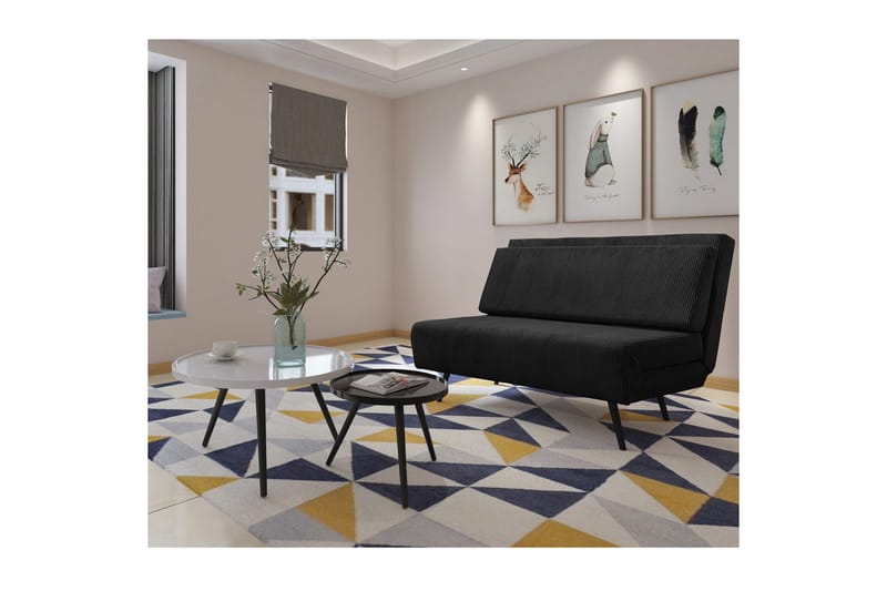 Sängsoffa Mallory Antracit, Manchester/Metall/Trä - Antracit, Manchester/Metall/Trä - Möbler - Vardagsrum - Bäddsoffor