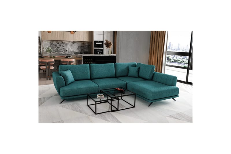 Sektion Eltap Larde 286x191x90 cm - Borneo 38, Grön, Höger - Möbler - Vardagsrum - Bäddsoffor