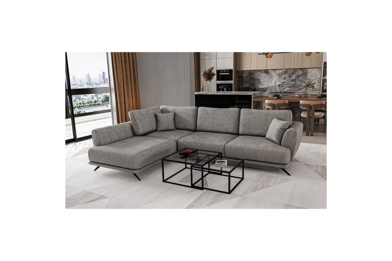 Sektion Eltap Larde 286x191x90 cm - Leve 4, Grå, Vänster - Möbler - Vardagsrum - Bäddsoffor