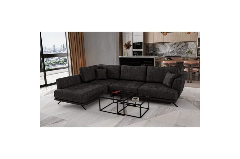 Sektion Eltap Larde 286x191x90 cm - Leve 6, Mörkgrå, Vänster - Möbler - Vardagsrum - Bäddsoffor