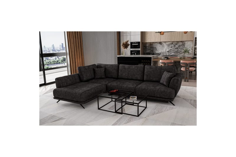 Sektion Eltap Larde 286x191x90 cm - Leve 6, Mörkgrå, Vänster - Möbler - Vardagsrum - Bäddsoffor