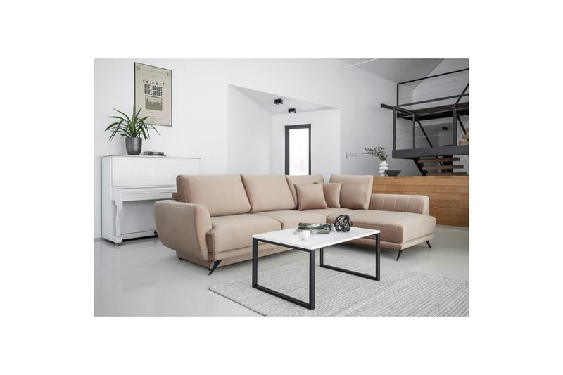 Sektion Eltap Larde 286x191x90 cm - Loco 20, Beige, Höger - Möbler - Vardagsrum - Bäddsoffor