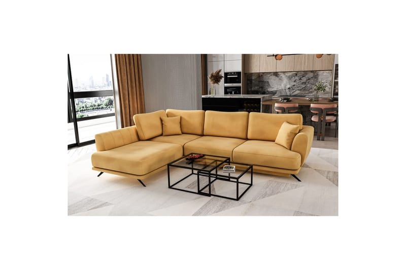 Sektion Eltap Larde 286x191x90 cm - Loco 45, Gul, Vänster - Möbler - Vardagsrum - Bäddsoffor