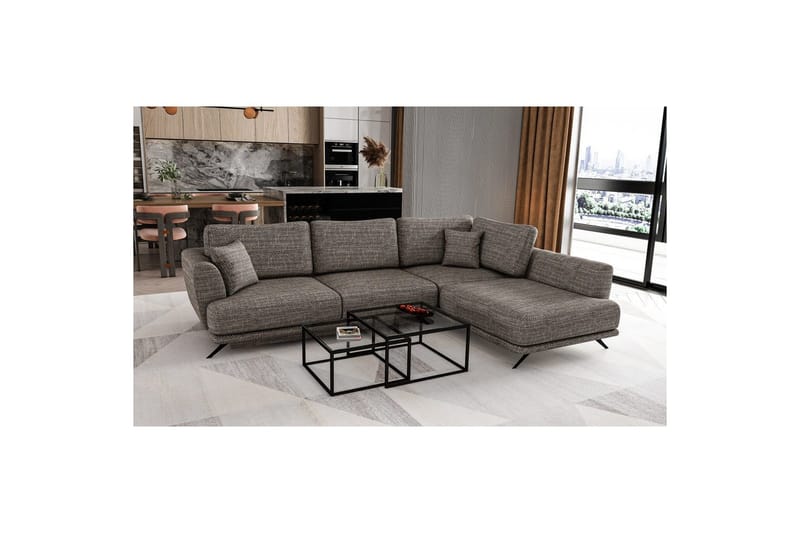 Sektion Eltap Larde 286x191x90 cm - Marte 130, Grå, Höger - Möbler - Vardagsrum - Bäddsoffor