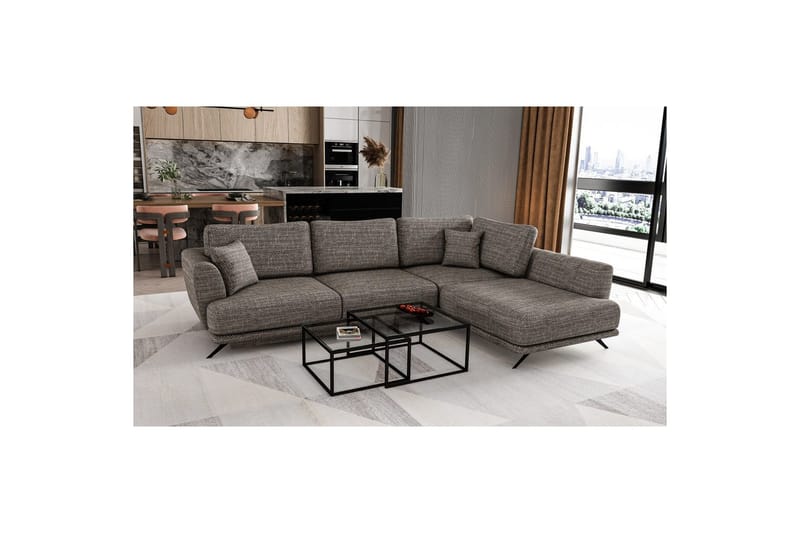Sektion Eltap Larde 286x191x90 cm - Marte 130, Grå, Höger - Möbler - Vardagsrum - Bäddsoffor