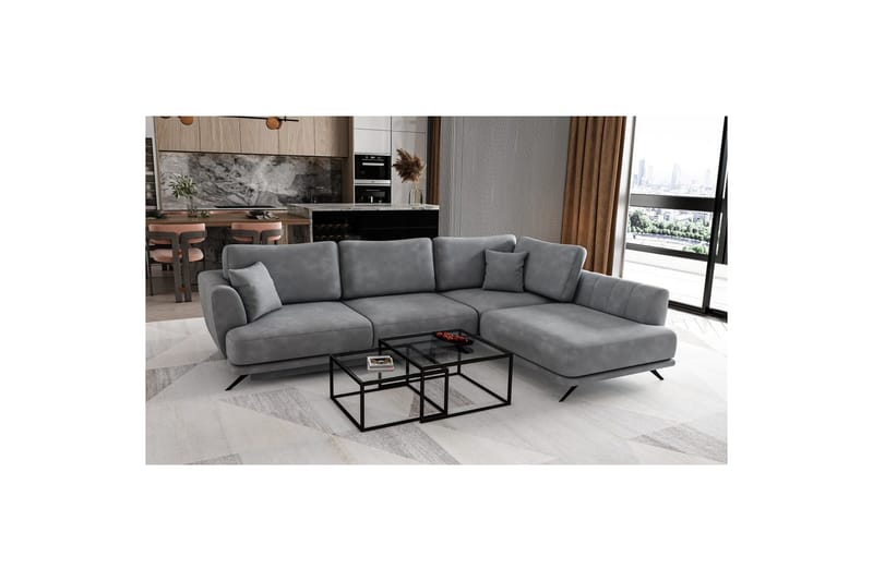 Sektion Eltap Larde 286x191x90 cm - Nube 3, Ljusgrå, Höger - Möbler - Vardagsrum - Bäddsoffor