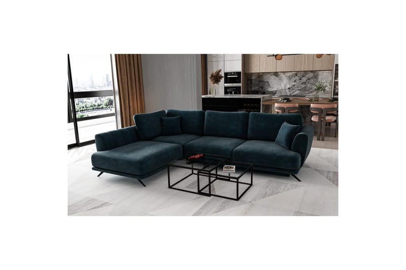 Sektion Eltap Larde 286x191x90 cm - Nube 40, Blå, Vänster - Möbler - Vardagsrum - Bäddsoffor