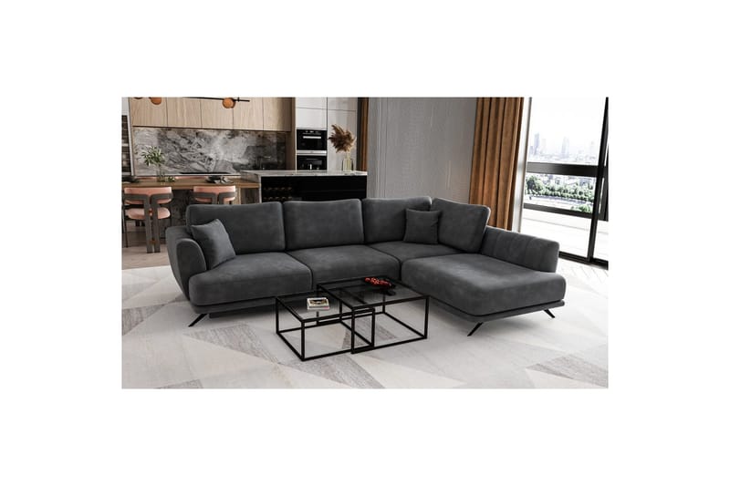 Sektion Eltap Larde 286x191x90 cm - Nube 6, Mörkgrå, Höger - Möbler - Vardagsrum - Bäddsoffor