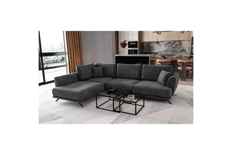 Sektion Eltap Larde 286x191x90 cm - Nube 6, Mörkgrå, Vänster - Möbler - Vardagsrum - Bäddsoffor