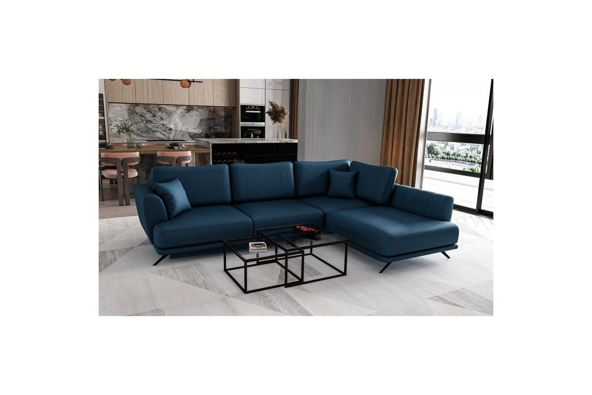 Sektion Eltap Larde 286x191x90 cm - Savoi 40, Bl&aring;, H&ouml;ger