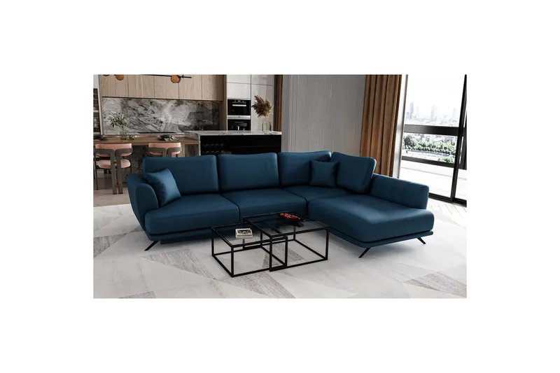 Sektion Eltap Larde 286x191x90 cm - Savoi 40, Blå, Höger - Möbler - Vardagsrum - Bäddsoffor