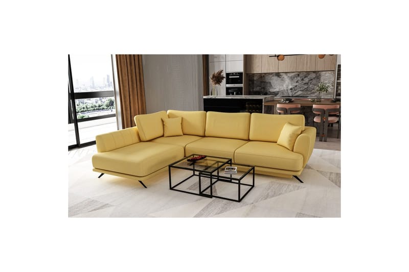 Sektion Eltap Larde 286x191x90 cm - Savoi 45, Gul, Vänster - Möbler - Vardagsrum - Bäddsoffor