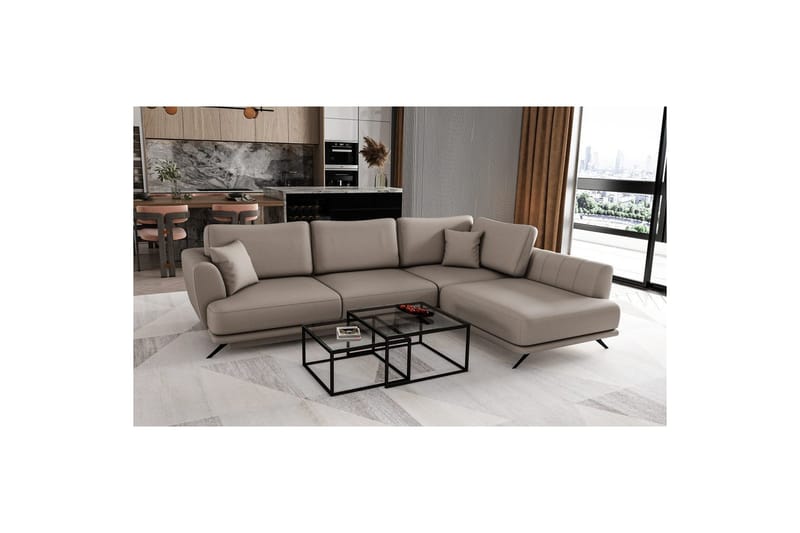 Sektion Eltap Larde 286x191x90 cm - Savoi 7, Beige, Höger - Möbler - Vardagsrum - Bäddsoffor