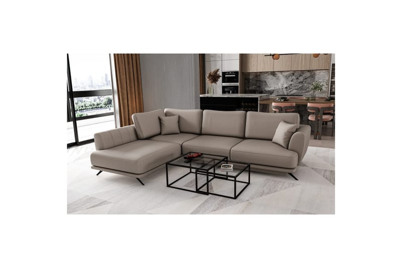 Sektion Eltap Larde 286x191x90 cm - Savoi 7, Beige, Vänster - Möbler - Vardagsrum - Bäddsoffor