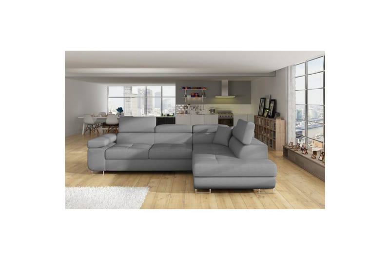 Sektionssoffa Eltap Anton 272x203x85 cm - Jarell 04, Ljusgrå, Höger - Möbler - Vardagsrum - Bäddsoffor