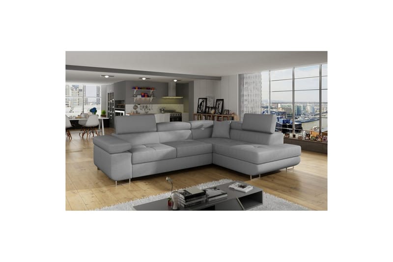 Sektionssoffa Eltap Anton 272x203x85 cm - Jarell 04, Ljusgrå, Höger - Möbler - Vardagsrum - Bäddsoffor
