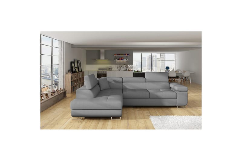 Sektionssoffa Eltap Anton 272x203x85 cm - Jarell 04, Ljusgrå, Vänster - Möbler - Vardagsrum - Bäddsoffor
