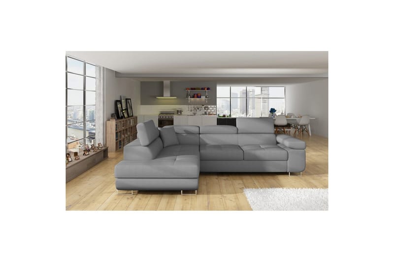 Sektionssoffa Eltap Anton 272x203x85 cm - Jarell 04, Ljusgrå, Vänster - Möbler - Vardagsrum - Bäddsoffor