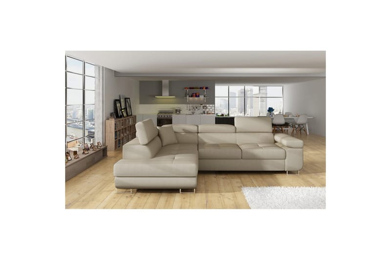 Sektionssoffa Eltap Anton 272x203x85 cm - Jarell 18, Ljusbeige, Vänster - Möbler - Vardagsrum - Bäddsoffor