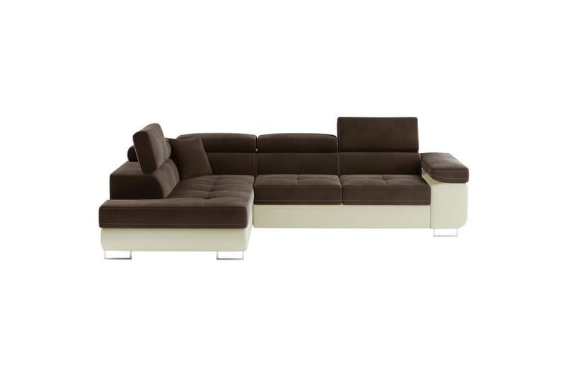 Sektionssoffa Eltap Anton 272x203x85 cm - Jasmine 29, Mjuk 33, Brun, Beige, Vänster - Möbler - Vardagsrum - Bäddsoffor