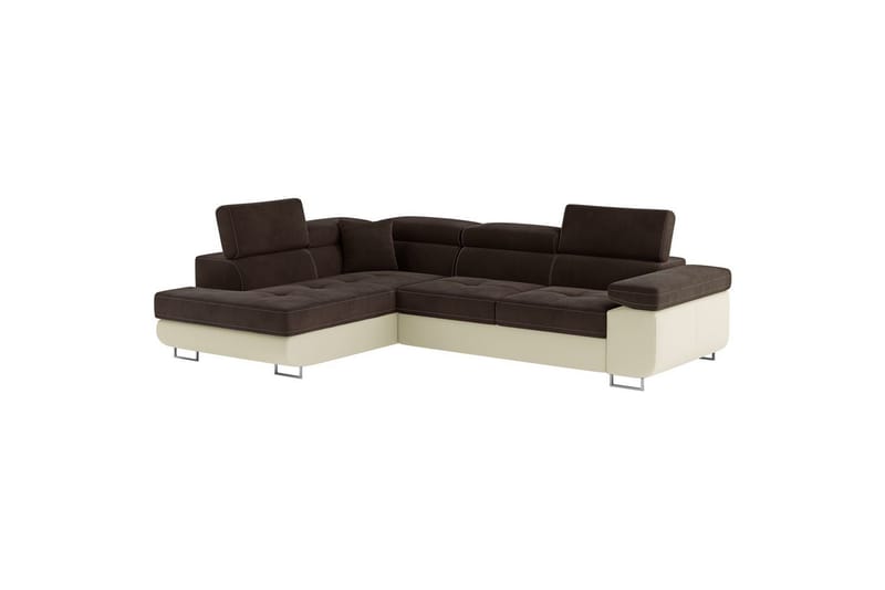 Sektionssoffa Eltap Anton 272x203x85 cm - Jasmine 29, Mjuk 33, Brun, Beige, Vänster - Möbler - Vardagsrum - Bäddsoffor