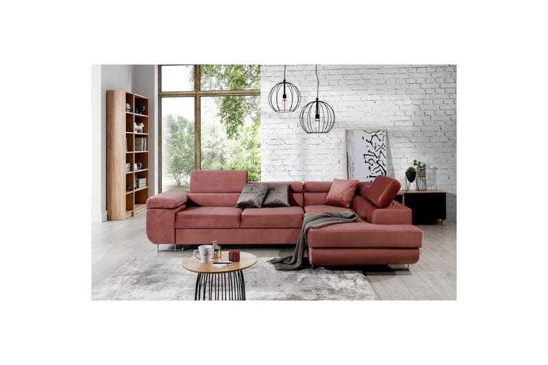 Sektionssoffa Eltap Anton 272x203x85 cm - Monolith 63, Rosa, Höger - Möbler - Vardagsrum - Bäddsoffor