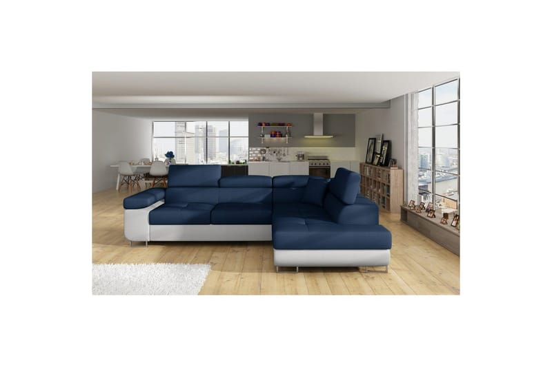 Sektionssoffa Eltap Anton 272x203x85 cm - Monolith 77, Monolith 84, Blå, Ljusgrå, Höger - Möbler - Vardagsrum - Bäddsoffor